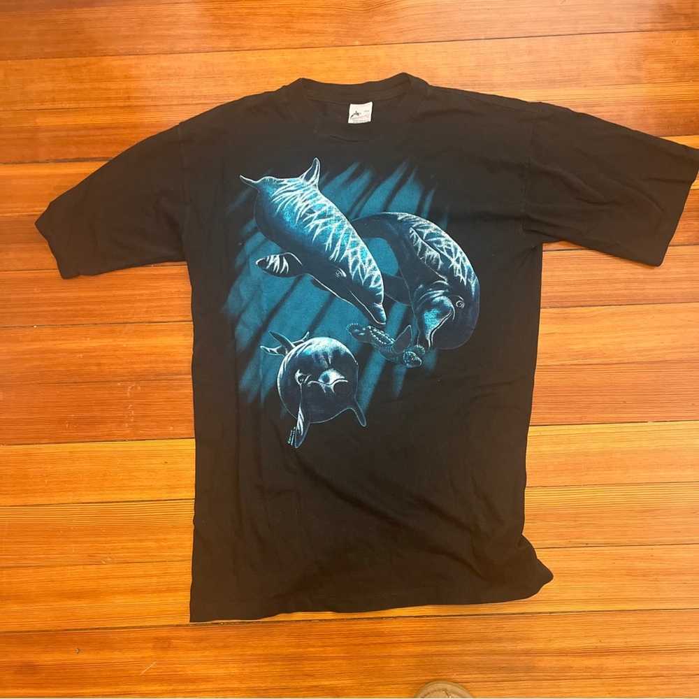 Vintage Whale T Shirt - Size Large